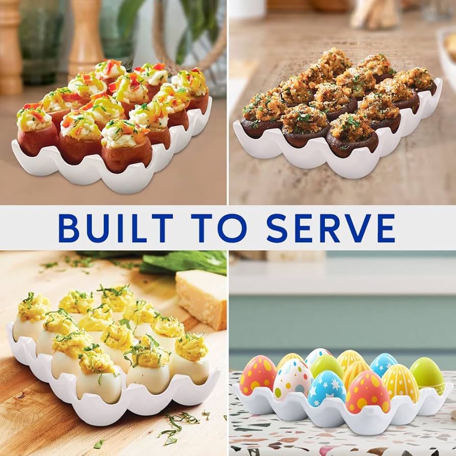 食器   Divelled egg tray Amazon.com: Flexzion Deviled Egg Tray - Ceramic White